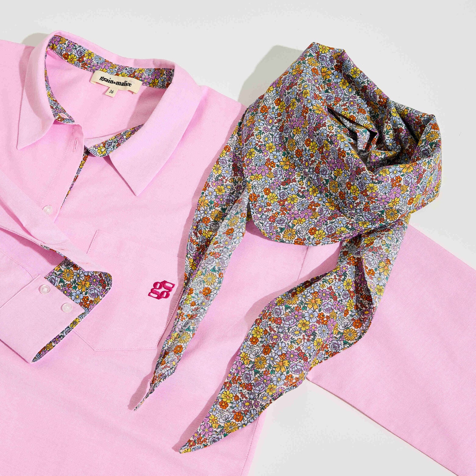 Chemise avec bandana femme - ROSE PALE
