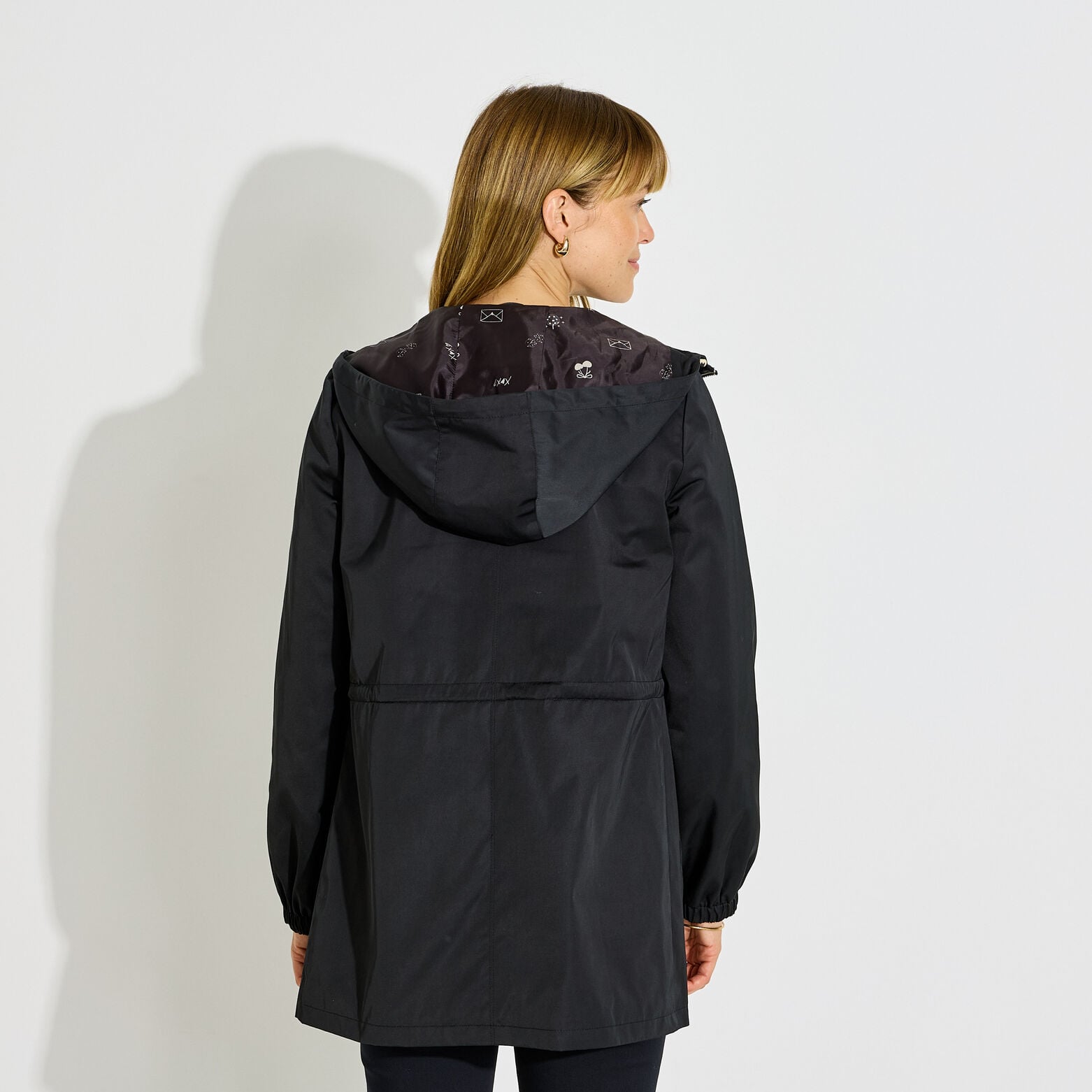 Parka déperlante à capuche femme - NOIR