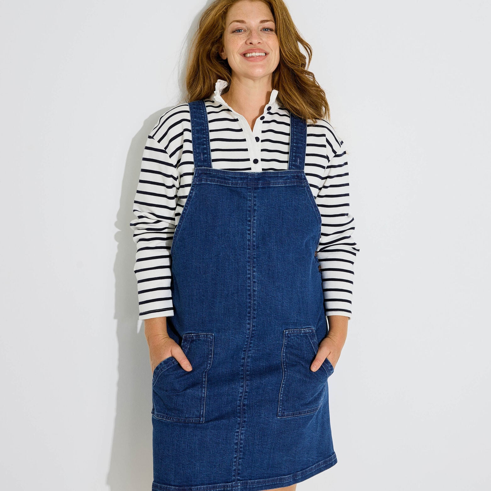 Robe chasuble en jean femme - STONE