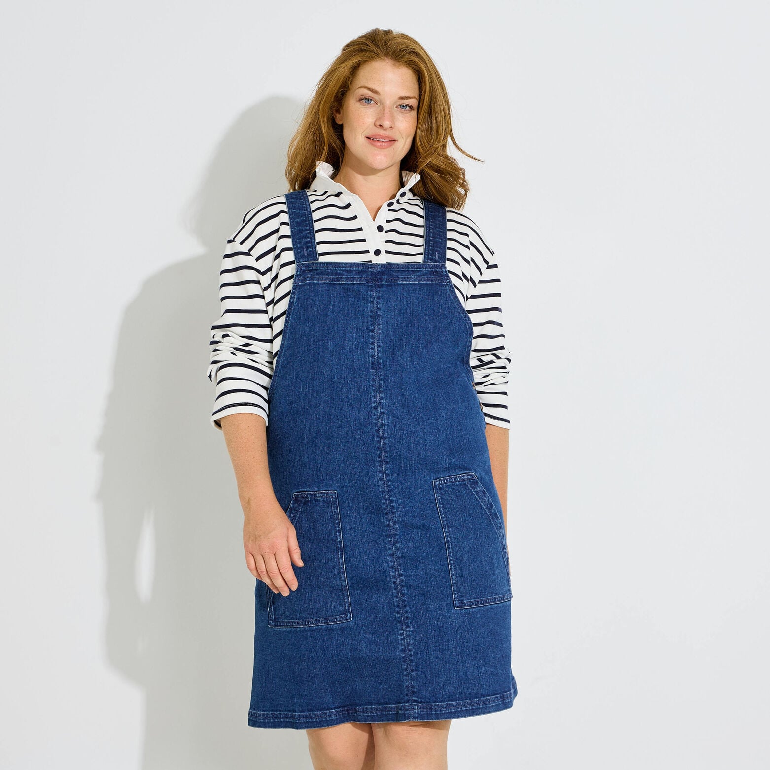Robe chasuble en jean femme - STONE