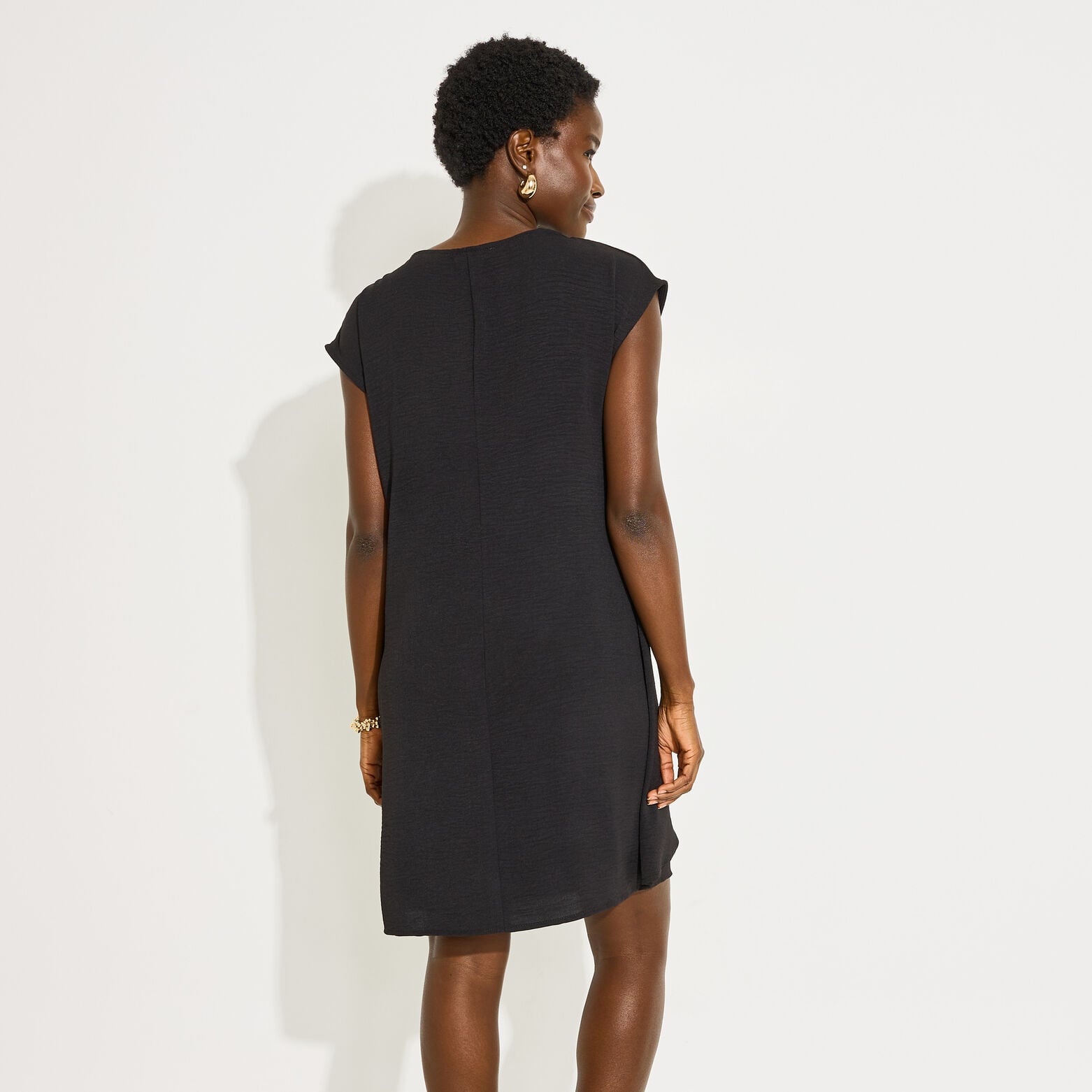 Robe col rond femme - NOIR
