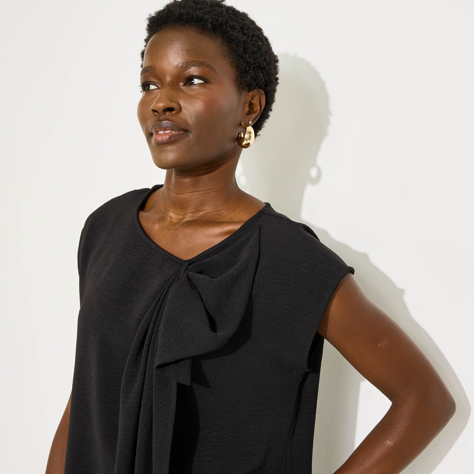 Robe col rond femme - NOIR