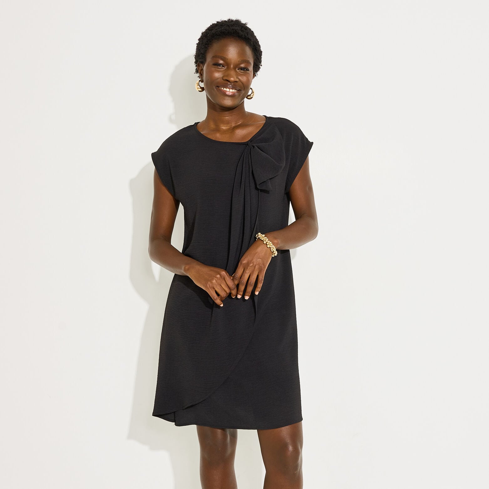 Robe col rond femme - NOIR