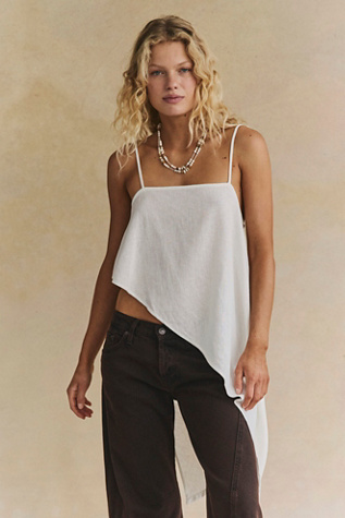 Sandshell Linen Delia Top - Clean Ivory