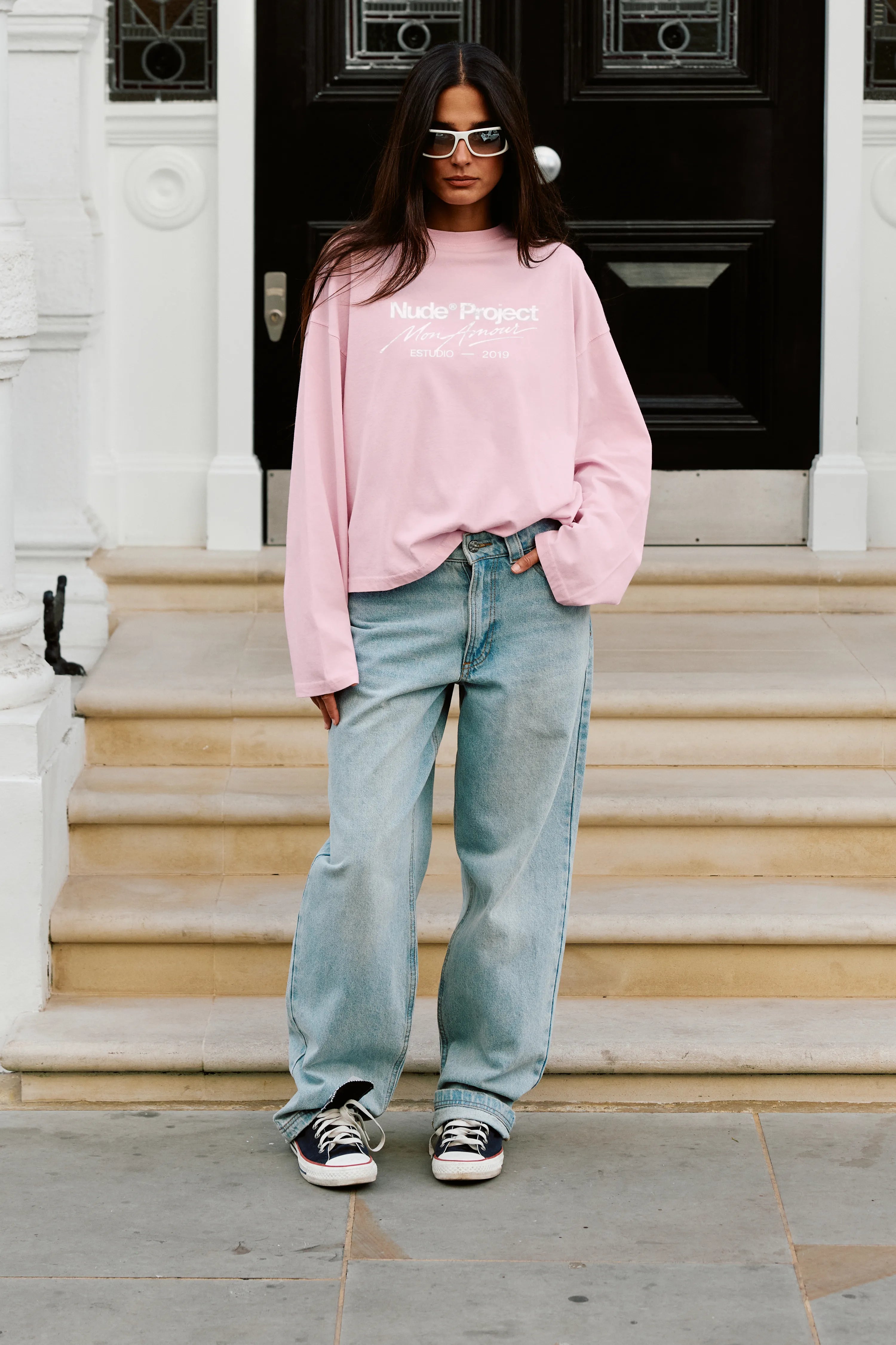 Mon Amour Long-Sleeve Tee Pink