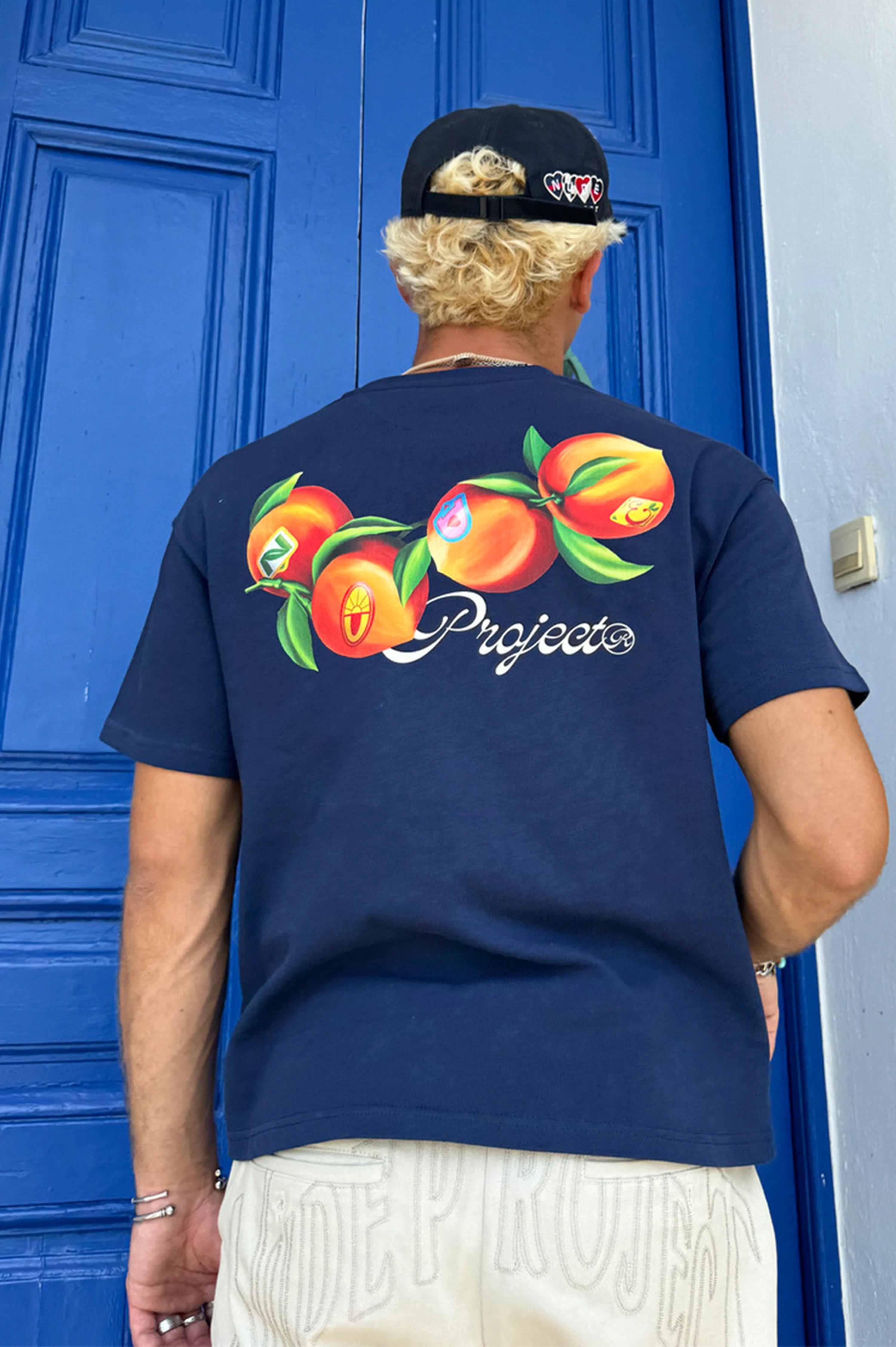 Peach Tee Navy