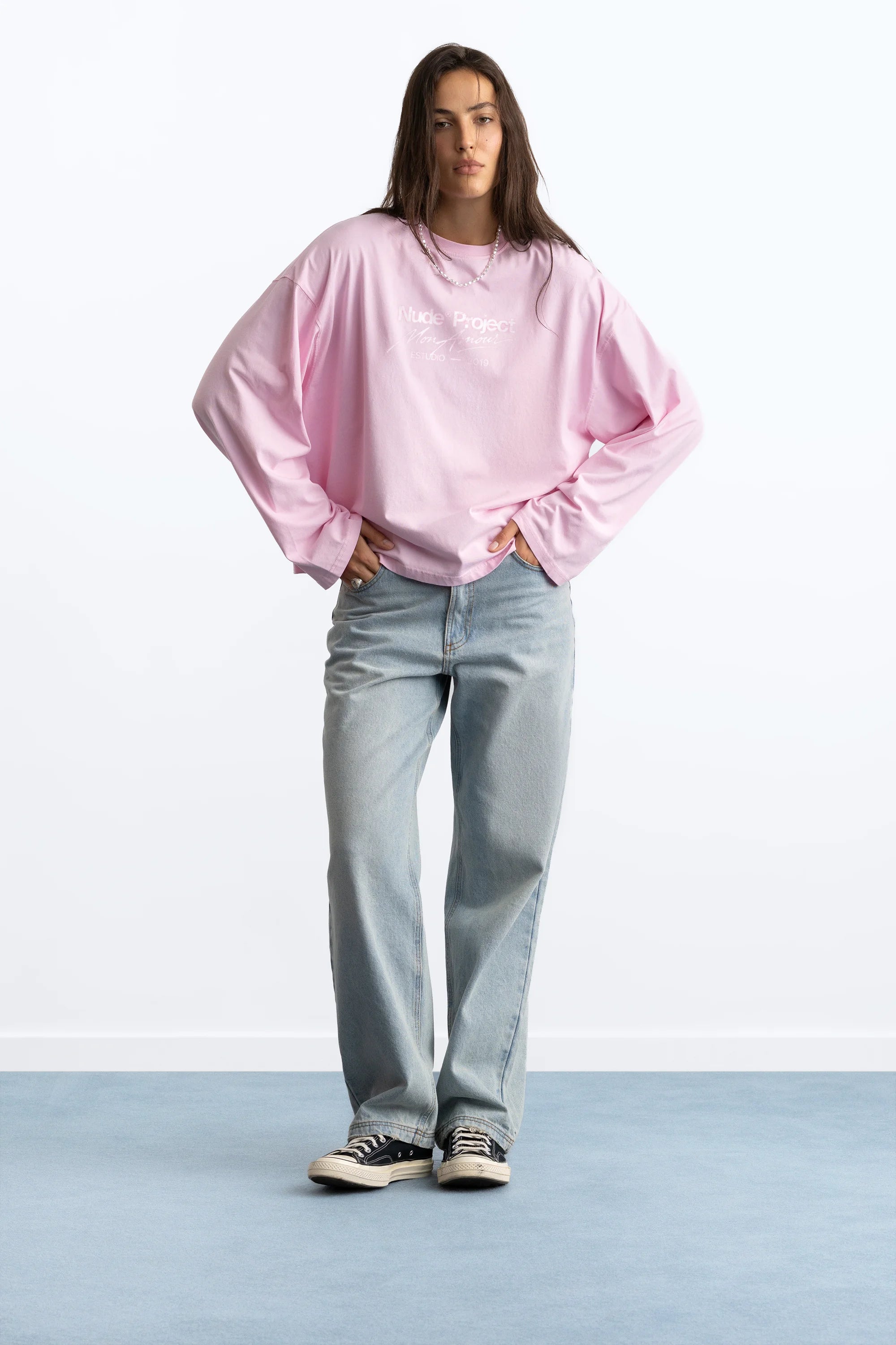 Mon Amour Long-Sleeve Tee Pink
