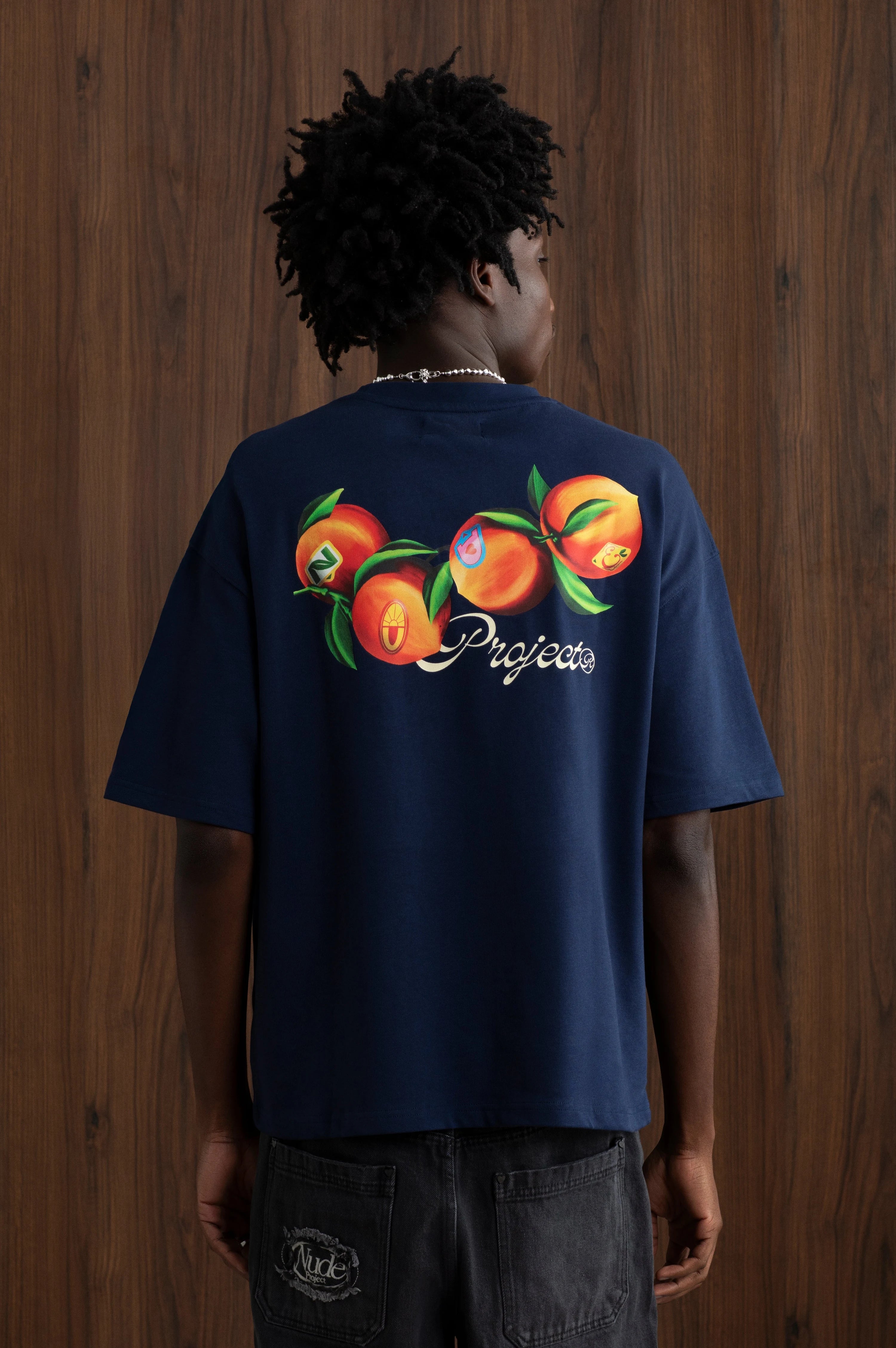 Peach Tee Navy