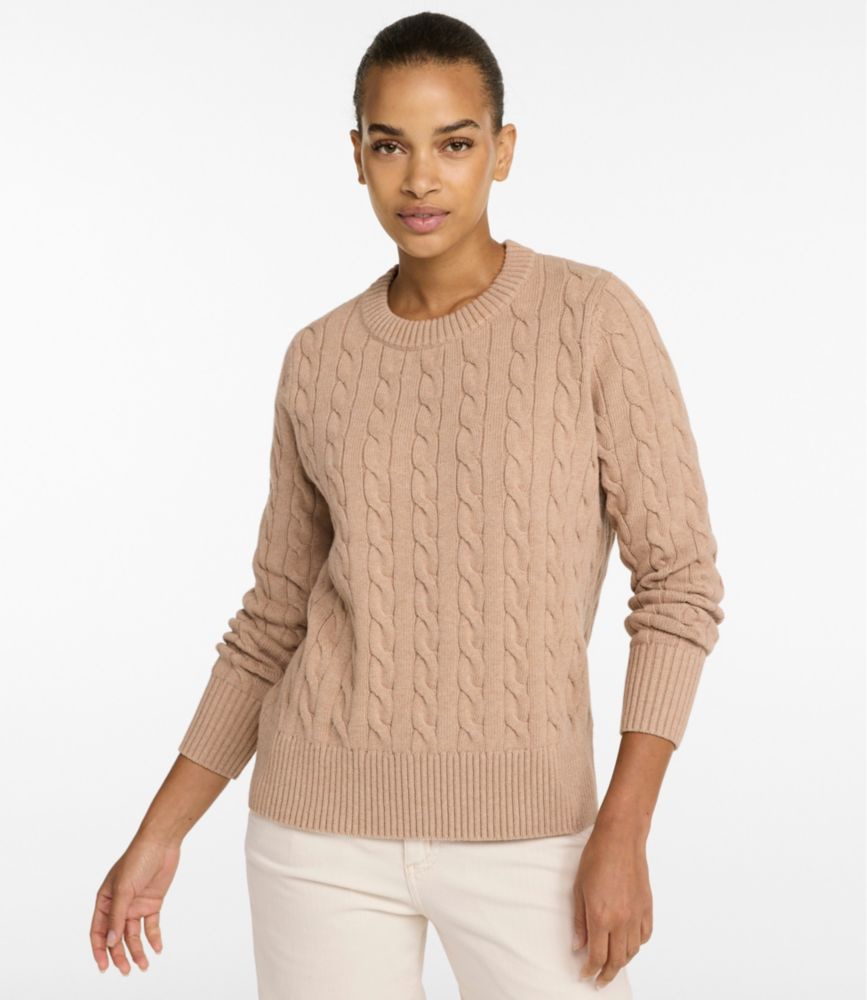 Women's The Original Double L® Sweater, Cable Crewneck