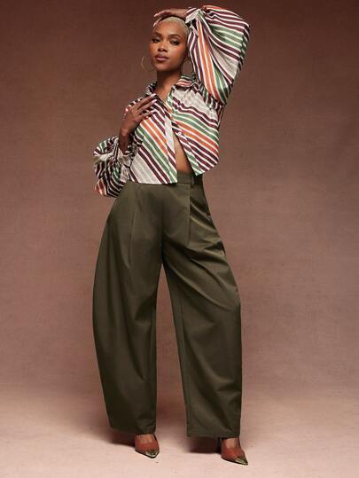 Vixey Women's Solid Color Casual Versatile Everyday Long Pants - image 2