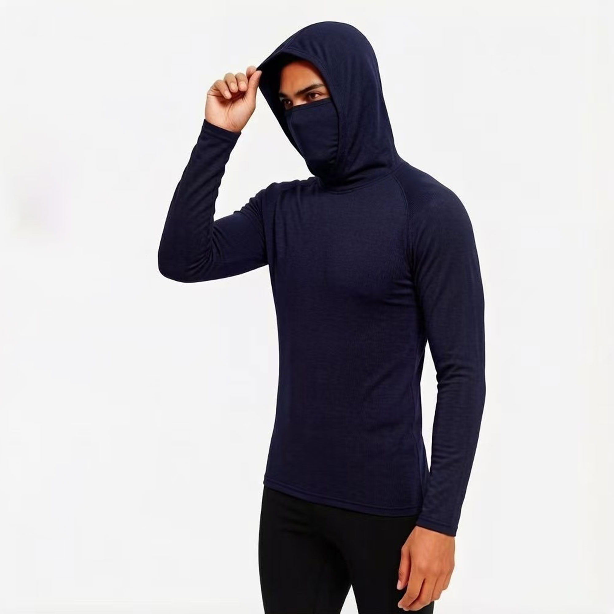 Men's Casual Hooded Sun Protection Set: Slim-fit, long-sleeved, lightweight, UPF sun protection, soft, breathable, and a timeless classic!