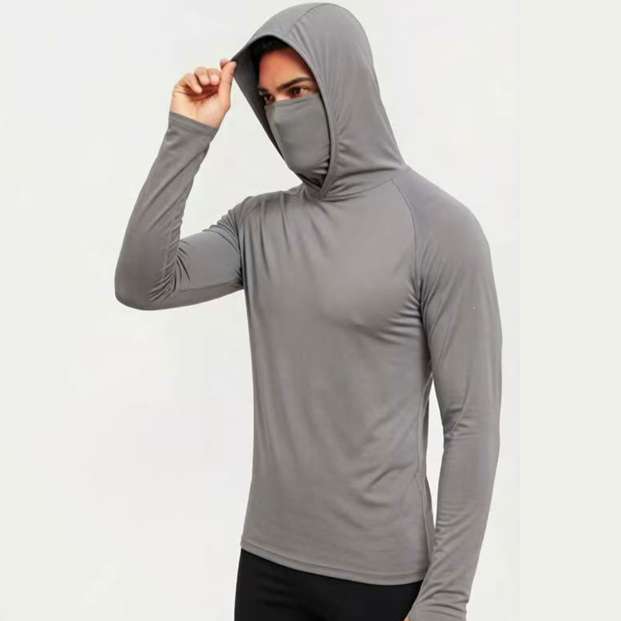 Men's Casual Hooded Sun Protection Set: Slim-fit, long-sleeved, lightweight, UPF sun protection, soft, breathable, and a timeless classic!