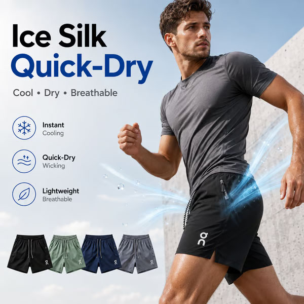 🔥 HOT SALE 🔥❄️ Ice Silk Quick-Dry Athletic Gym Shorts 4-Piece Pack – Unrestricted Breathable Comfort