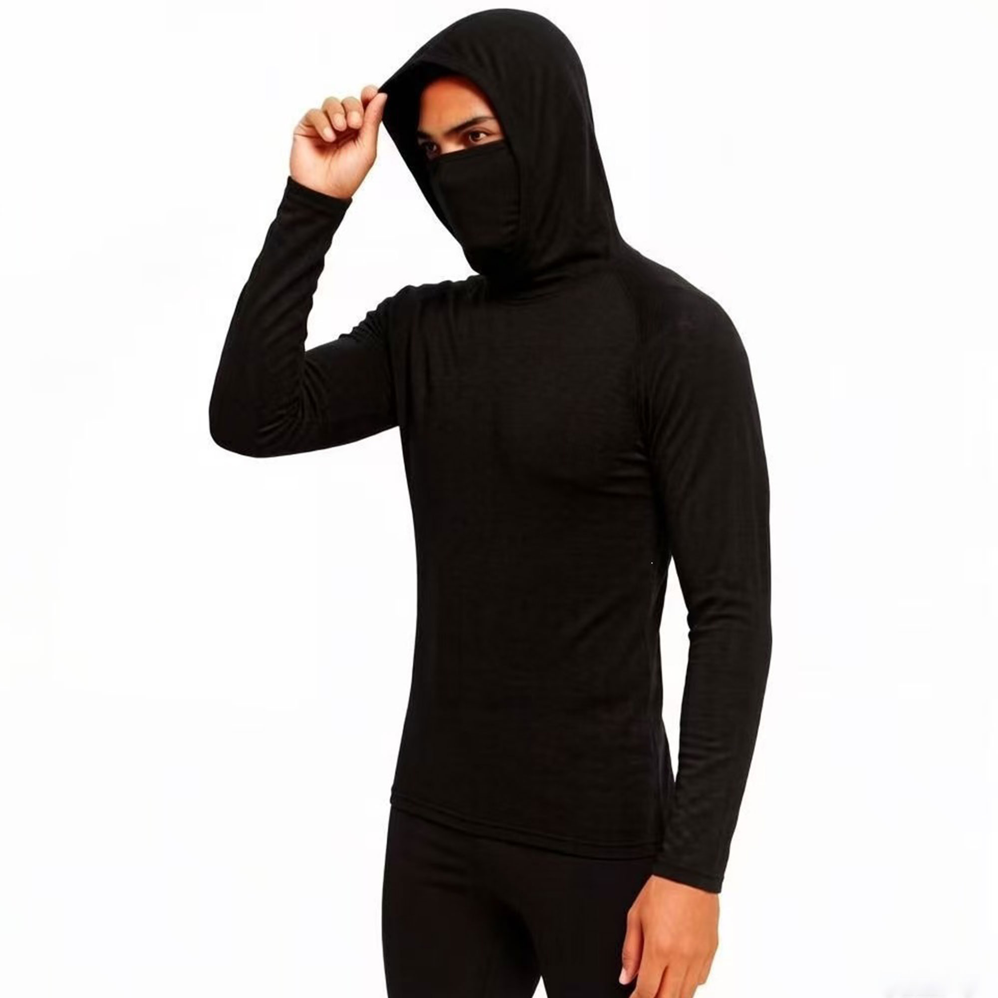 Men's Casual Hooded Sun Protection Set: Slim-fit, long-sleeved, lightweight, UPF sun protection, soft, breathable, and a timeless classic!