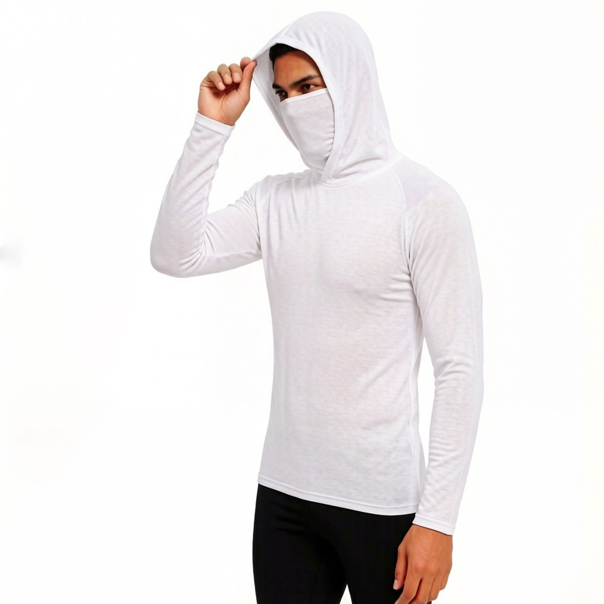 Men's Casual Hooded Sun Protection Set: Slim-fit, long-sleeved, lightweight, UPF sun protection, soft, breathable, and a timeless classic!