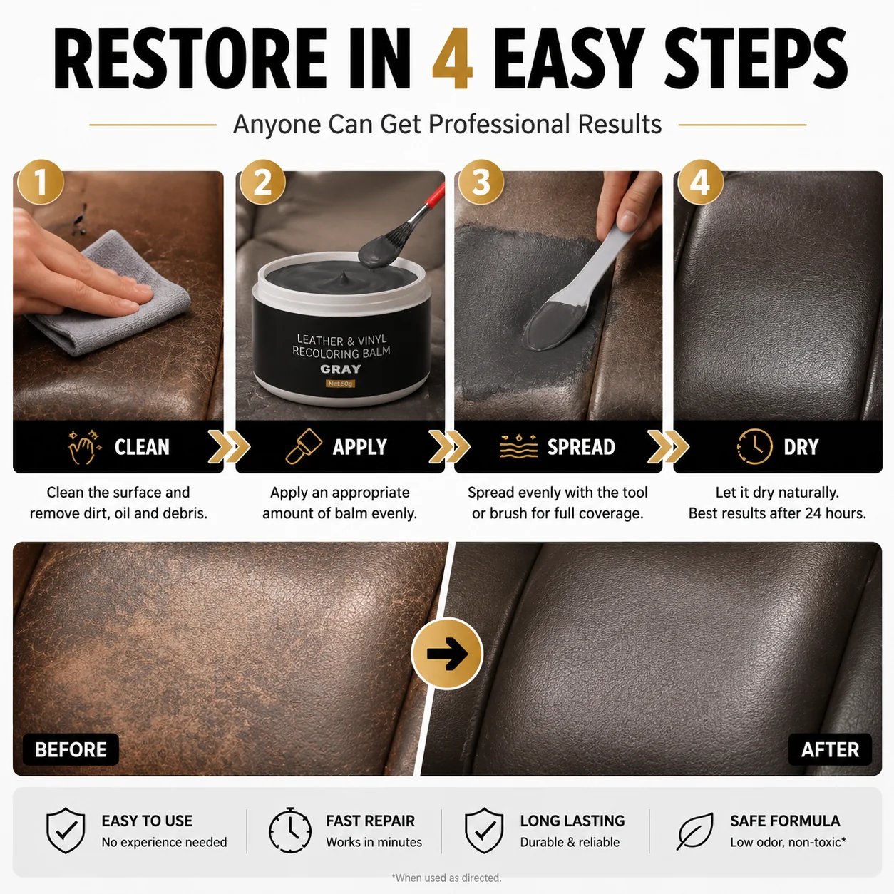 How to apply leather recoloring balm