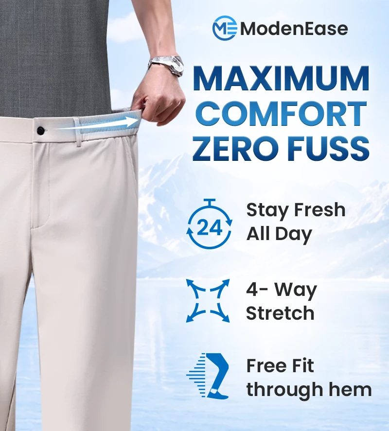 ModenEase - Ultra Comfort Ice Silk Flexible Casual Pants