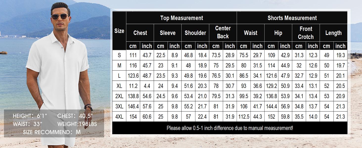 Coofandy Men's Summer Beach Outfit 2-Piece Short Sleeve Shirt & Shorts Set in Premium Linen Texture Fabric for Vacation & Casual Wear Coofandy Men's Summer Beach Outfit 2-Piece Short Sleeve Shirt & Shorts Set in Premium Linen Texture Fabric for Vacation & Casual Wear