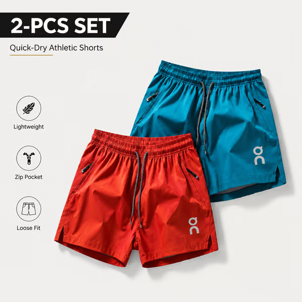🔥 HOT SALE 🔥❄️ Ice Silk Quick-Dry Athletic Gym Shorts 4-Piece Pack – Unrestricted Breathable Comfort