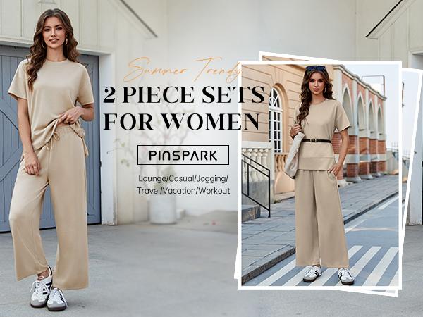 Pinspark Women's Two-Piece Set: Summer Outfit, Loose-Fitting Wide-Leg Pants, Casual Set: Perfect for the airport, the beach, and vacations; short sleeves; soft fabric; available in a variety of colors and sizes tiktokshopbacktoschool Pinspark Women's Two-Piece Set: Summer Outfit, Loose-Fitting Wide-Leg Pants, Casual Set: Perfect for the airport, the beach, and vacations; short sleeves; soft fabric; available in a variety of colors and sizes tiktokshopbacktoschool