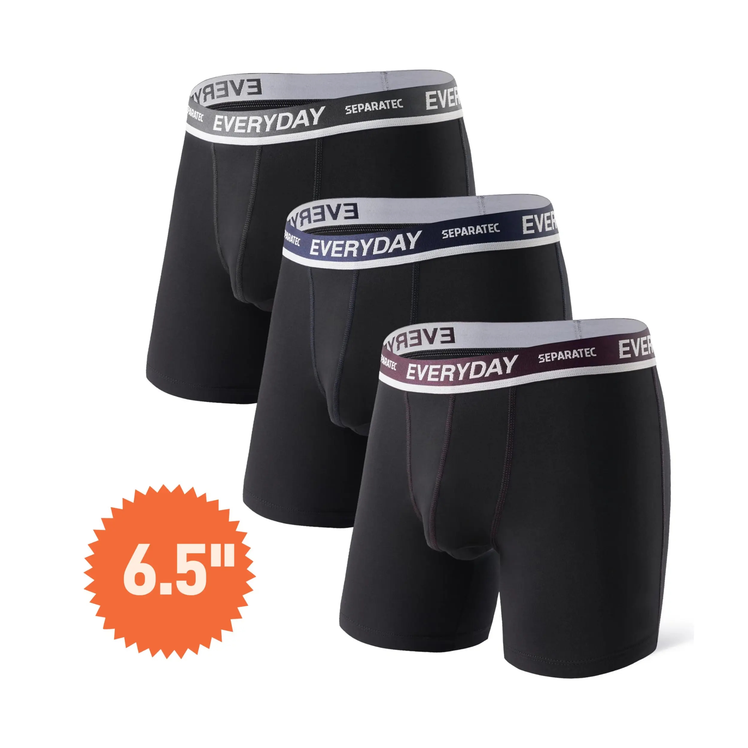 Men's Dual Pouch Boxer Briefs, Soft Plain Cotton Spandex Underwear, Breathable & Anti-Chafe