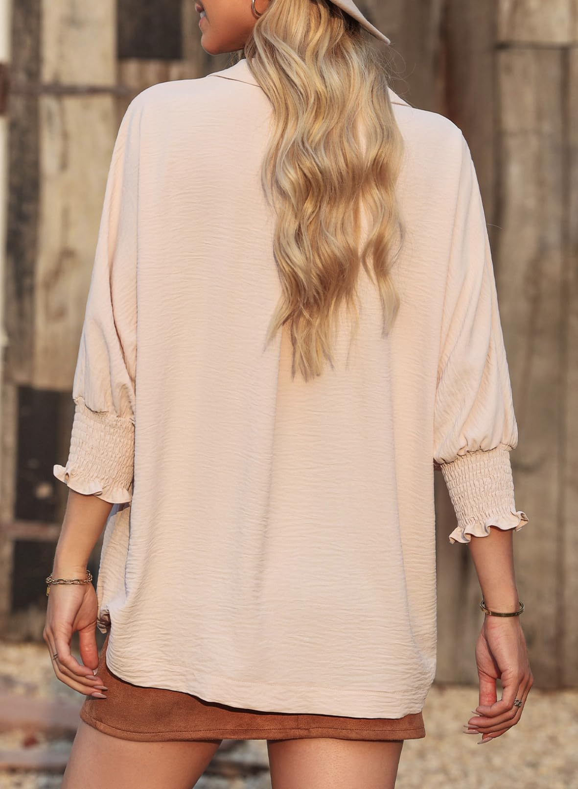 🔥Chicbeautyy Hot Sale-Womens Casual 3/4 Sleeve V Neck Loose Fit Basic Tees (BUY 2 FREE SHIPPING)