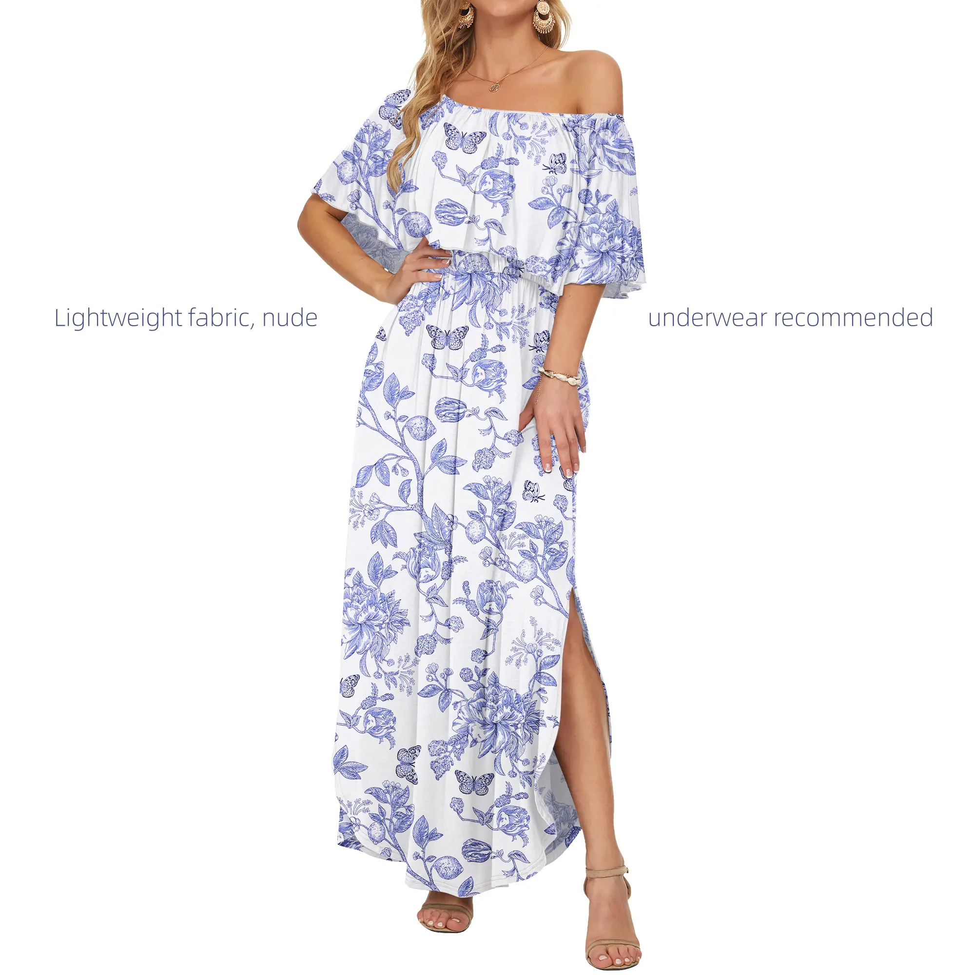 AUSELILY Women's Plus-Size Off-the-Shoulder Dress(Buy 2 Free Shipping)