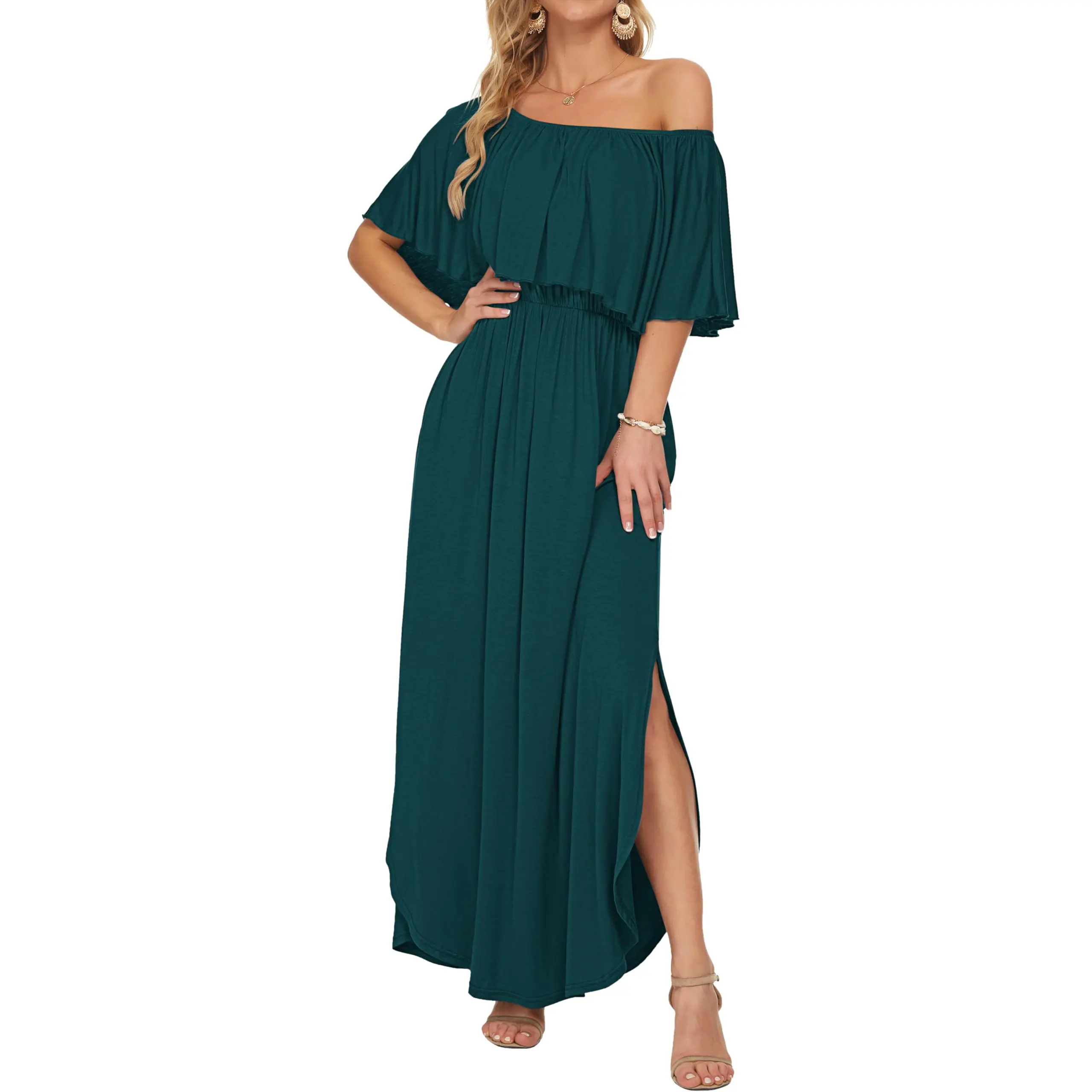 AUSELILY Women's Plus-Size Off-the-Shoulder Dress(Buy 2 Free Shipping)