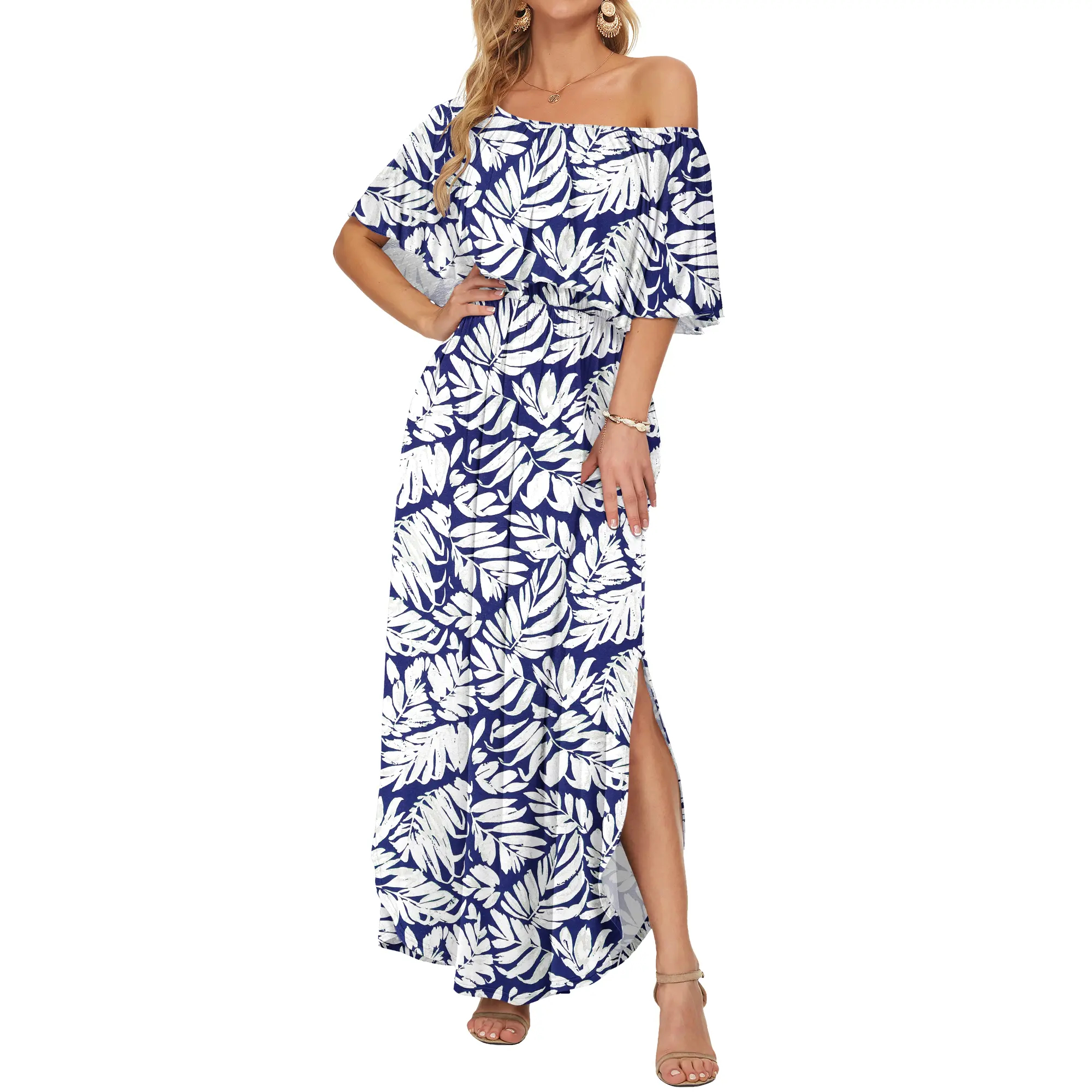 AUSELILY Women's Plus-Size Off-the-Shoulder Dress(Buy 2 Free Shipping)