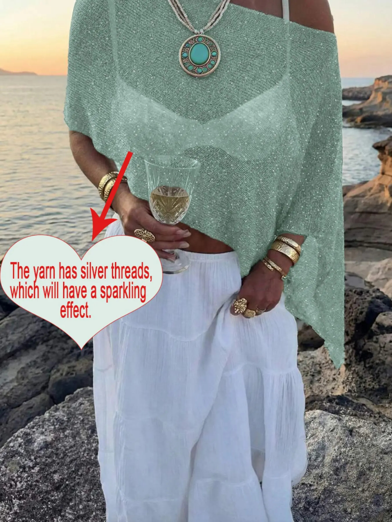Stylish and elegant, minimalist design, lightweight and breathable, versatile and loose-fitting knit shawl
