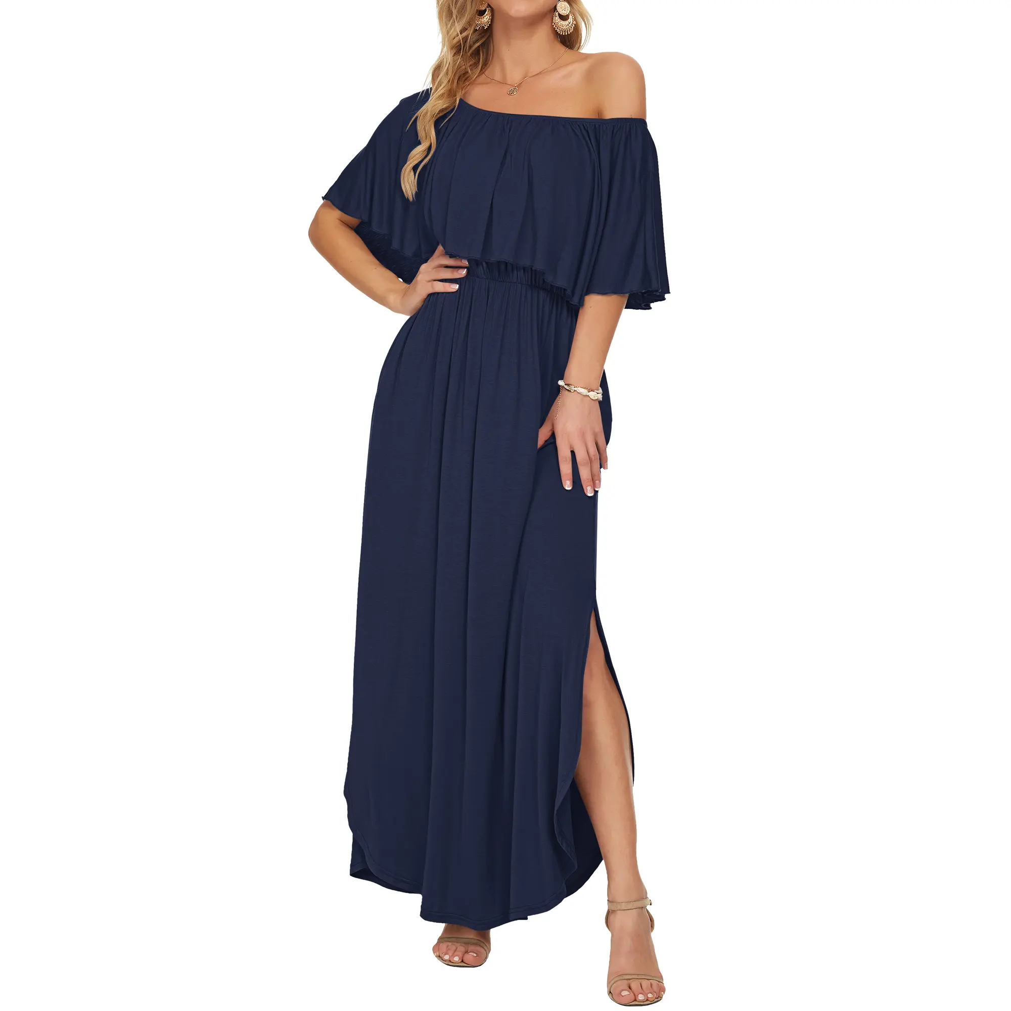 AUSELILY Women's Plus-Size Off-the-Shoulder Dress(Buy 2 Free Shipping)