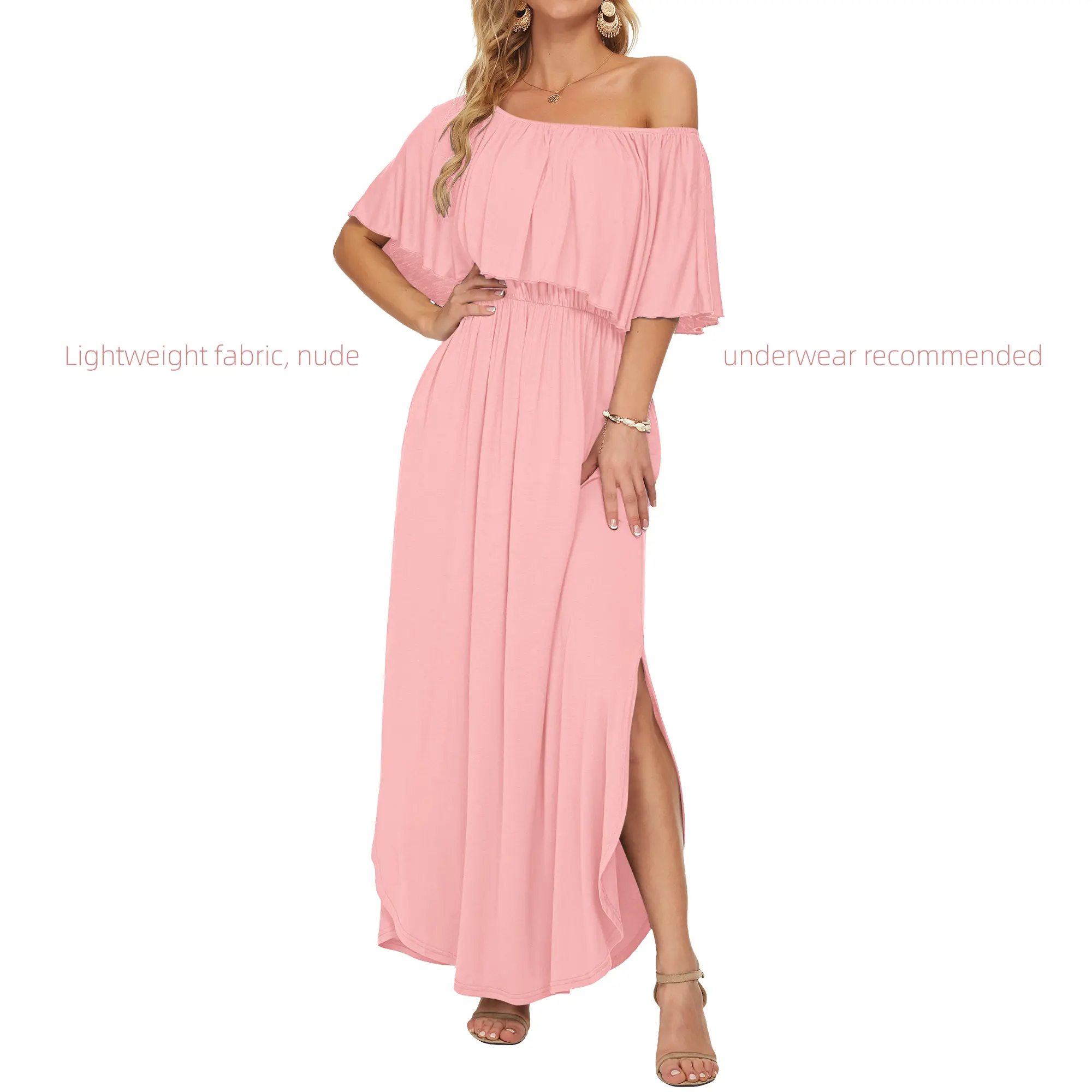 AUSELILY Women's Plus-Size Off-the-Shoulder Dress(Buy 2 Free Shipping)