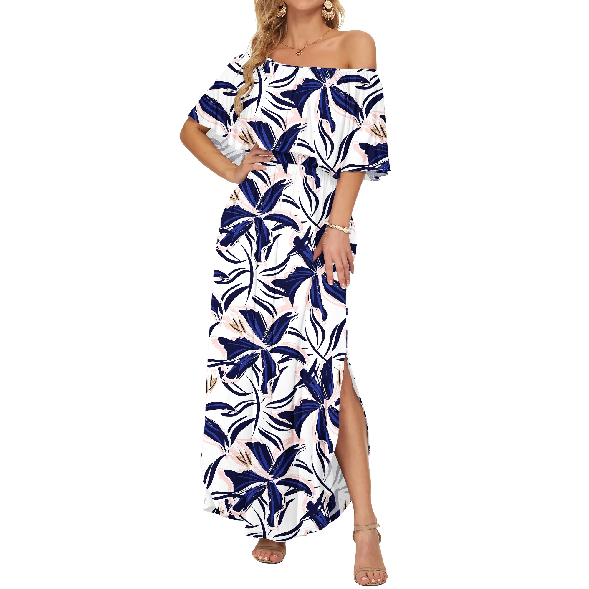 AUSELILY Women's Plus-Size Off-the-Shoulder Dress(Buy 2 Free Shipping)