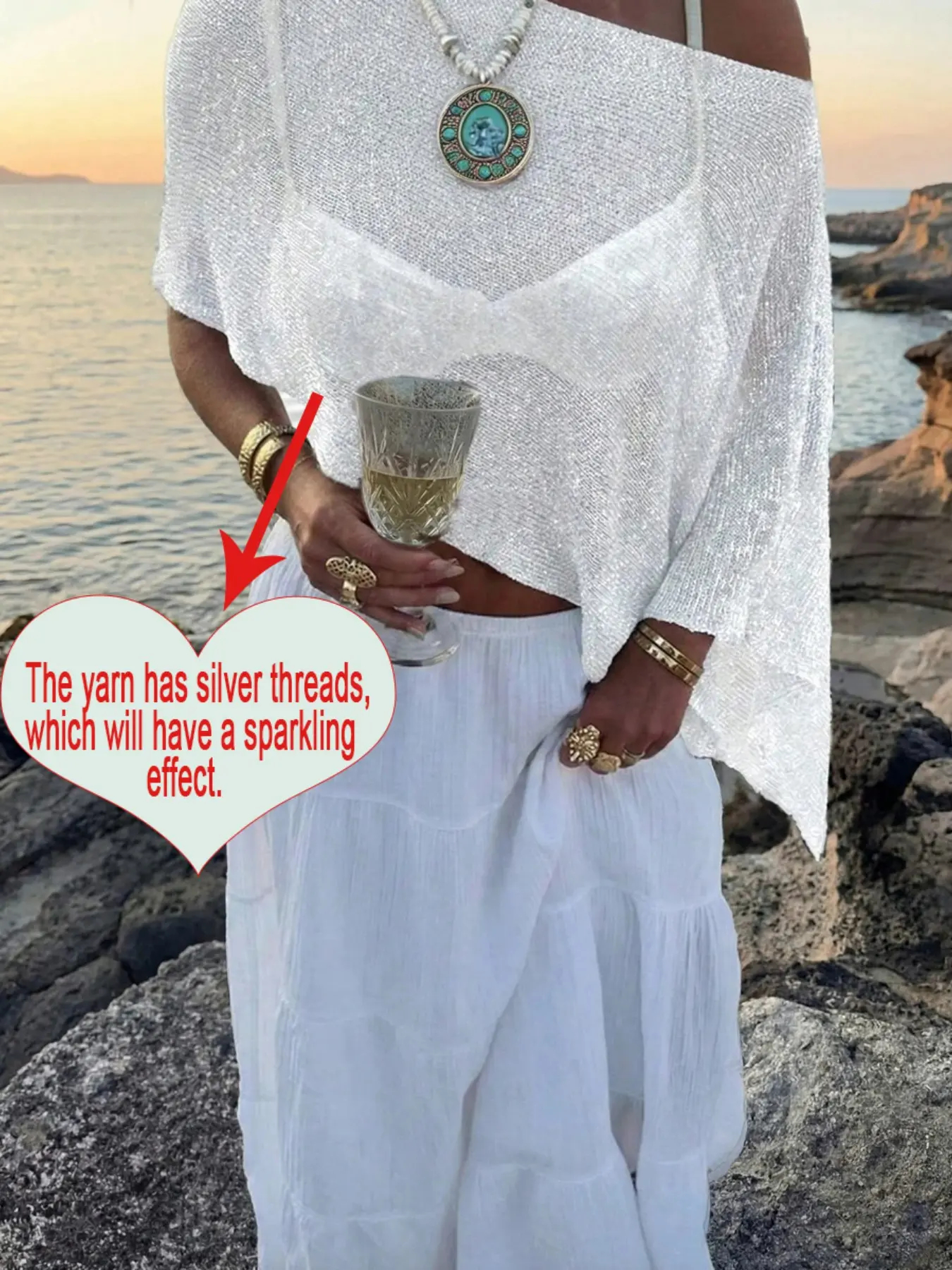 Stylish and elegant, minimalist design, lightweight and breathable, versatile and loose-fitting knit shawl