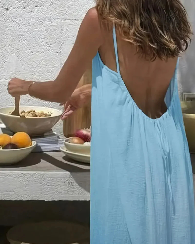 Women's Solid Color Backless Cami Dress(Buy 2 Free Shipping)