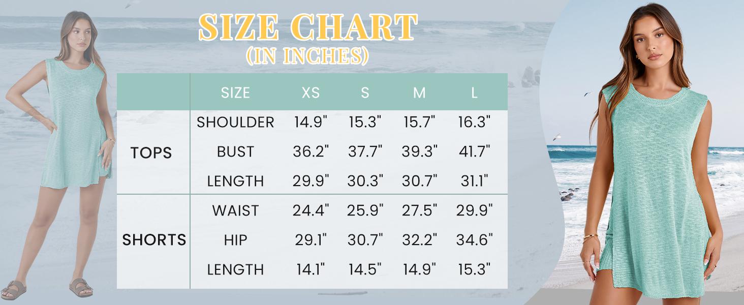 UANEO SummerVibes Women's  2 Piece Outfits Summer Knit Sweater Set Sleeveless  Tunic  Top Matching Shorts Trendy Beach Vacation Sets
