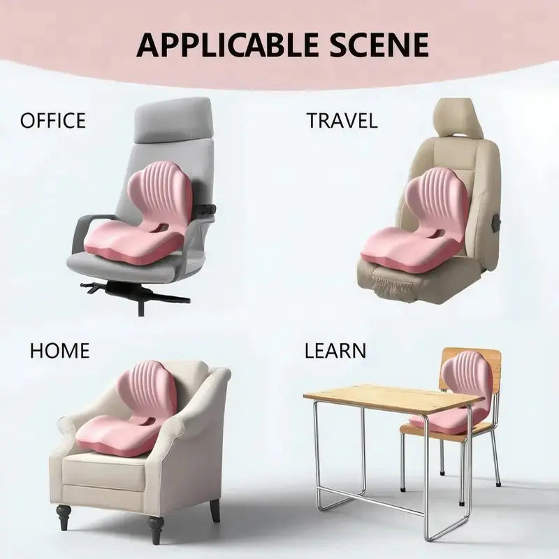 Ergonomic Memory Foam Seat Cushion with Lumbar Support