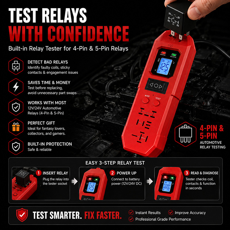 🚗3-in-1 Automotive Power Circuit Probe & Relay Tester – 12v/24v Electrical Diagnostic Tool