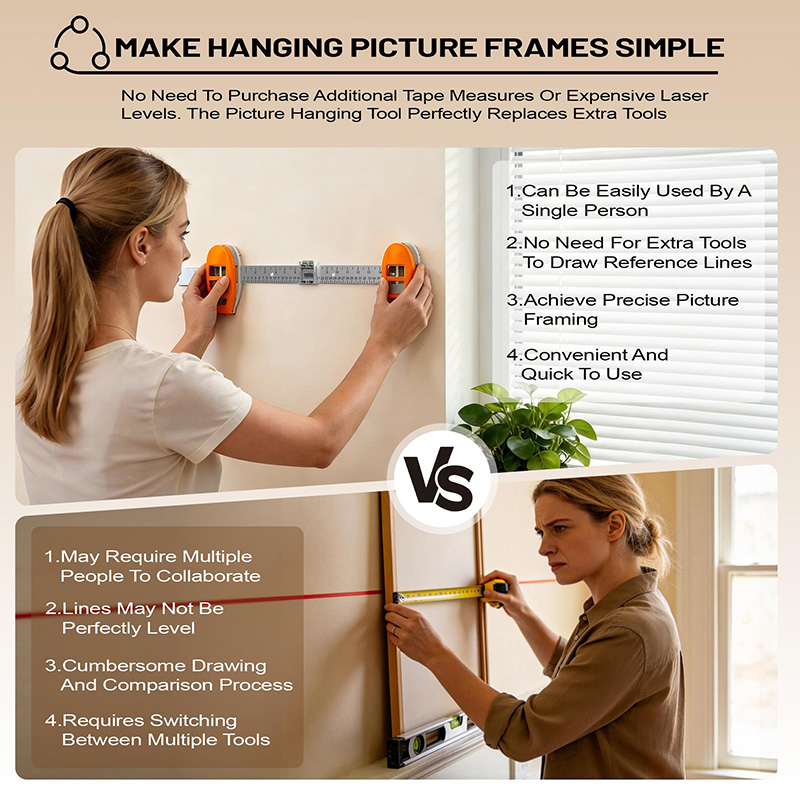Level Ruler Picture Hanging Tool
