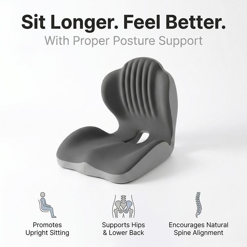 Ergonomic Memory Foam Seat Cushion with Lumbar Support