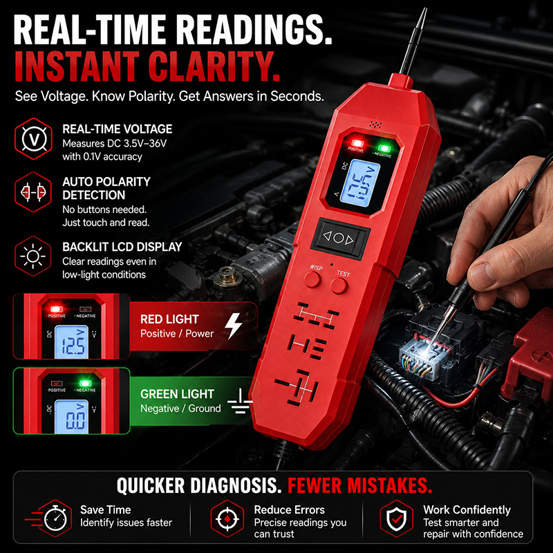 🚗3-in-1 Automotive Power Circuit Probe & Relay Tester – 12v/24v Electrical Diagnostic Tool