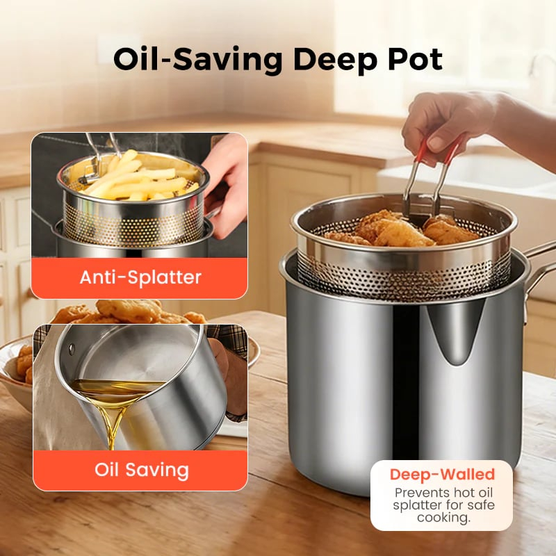 🔥Last day-50% Off ⏳ Multifunctional Stainless Steel Fryer