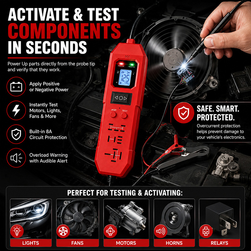 🚗3-in-1 Automotive Power Circuit Probe & Relay Tester – 12v/24v Electrical Diagnostic Tool