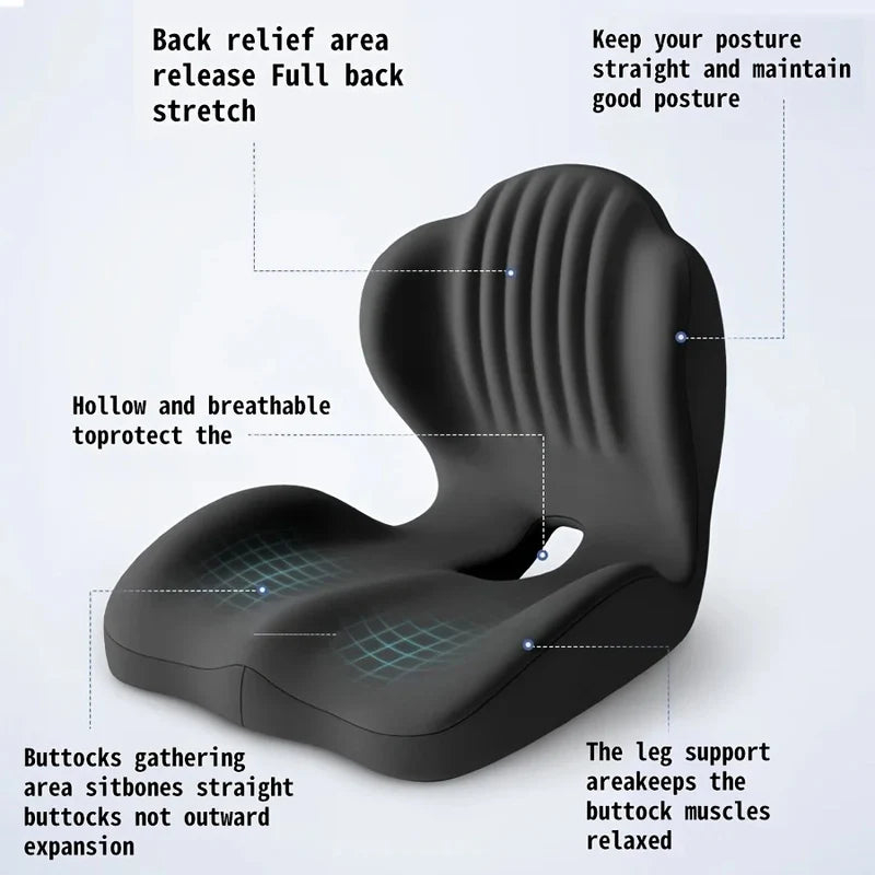 Ergonomic Memory Foam Seat Cushion with Lumbar Support