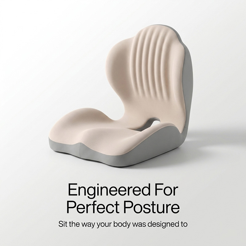 Ergonomic Memory Foam Seat Cushion with Lumbar Support