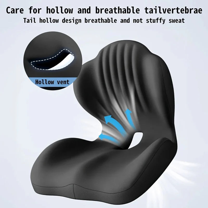 Ergonomic Memory Foam Seat Cushion with Lumbar Support
