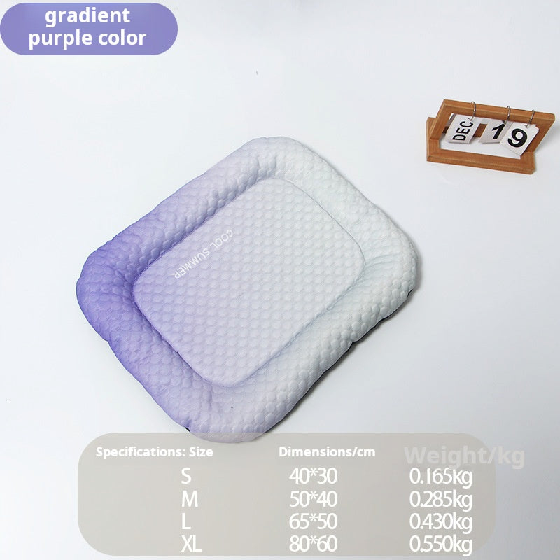Pet Cooling Pad Mat For Dogs And Cats - Ice Silk Summer Cool Bed Blanket In Gradient Colours