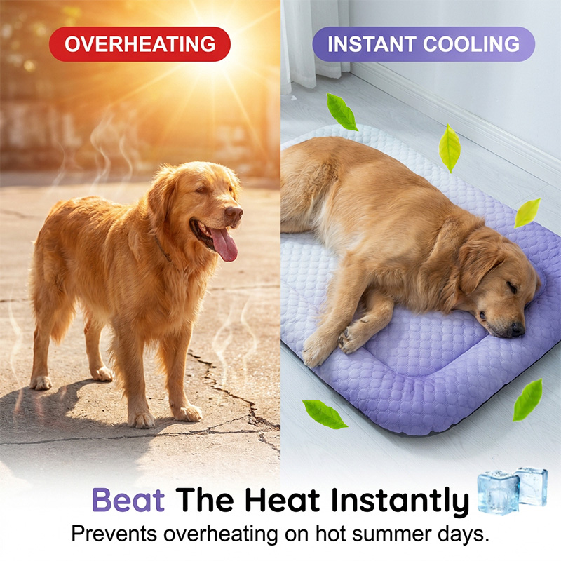 Pet Cooling Pad Mat For Dogs And Cats - Ice Silk Summer Cool Bed Blanket In Gradient Colours