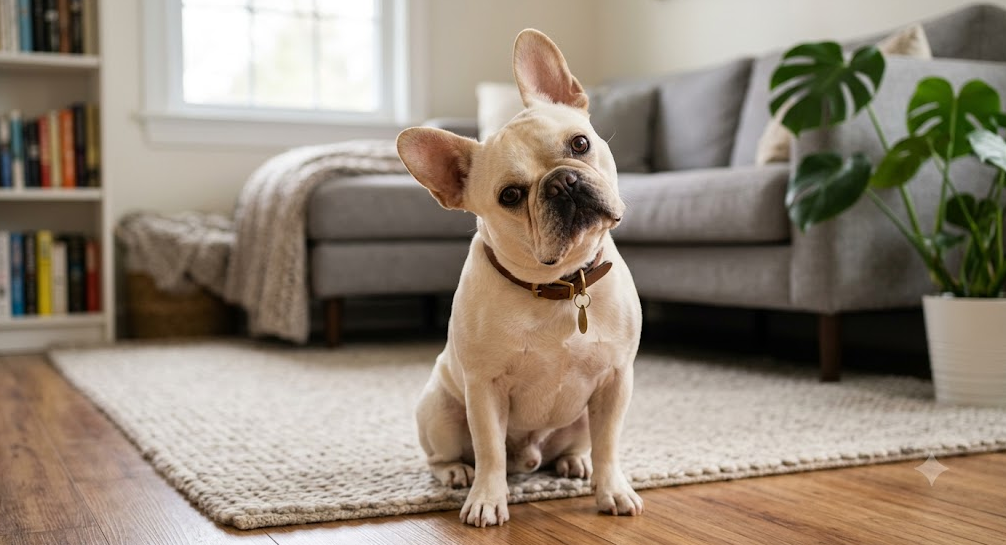 Cute Frenchie head tilt