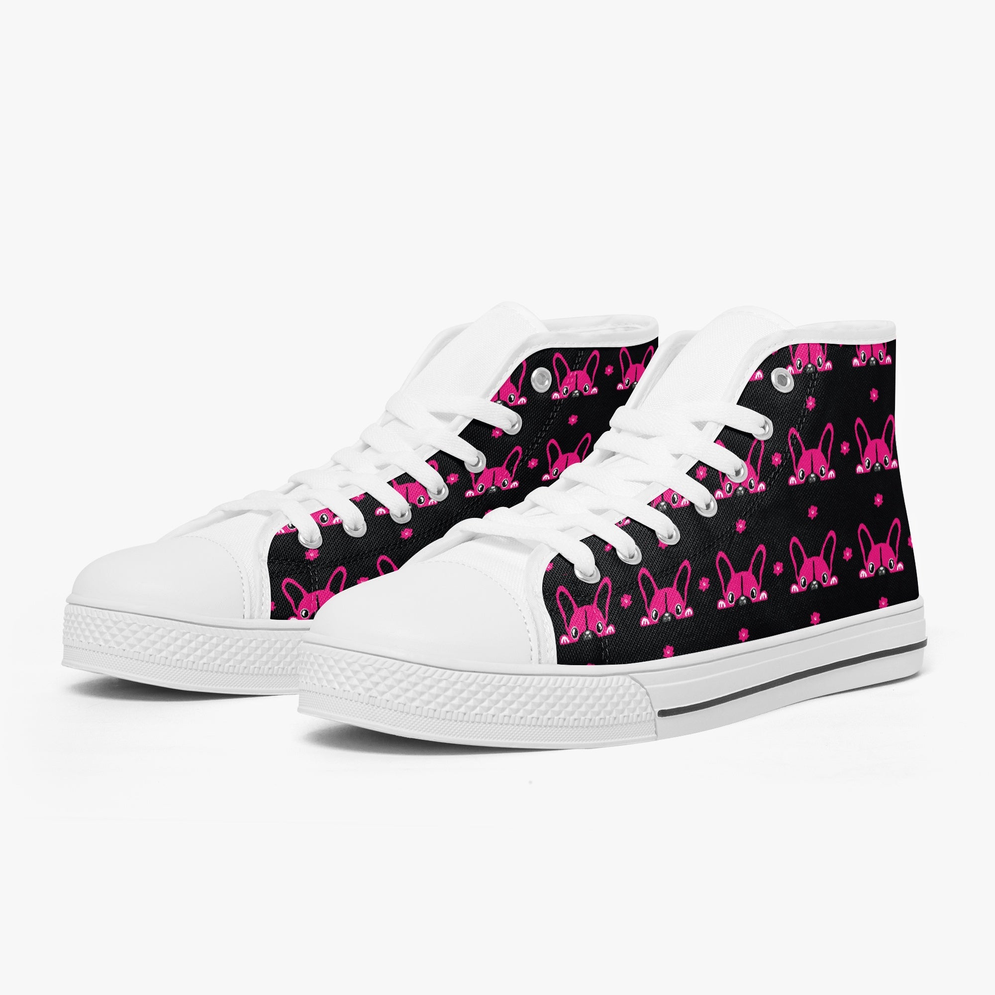 French Bulldog High-Top Classic Sneakers for Dog Lovers-fadou